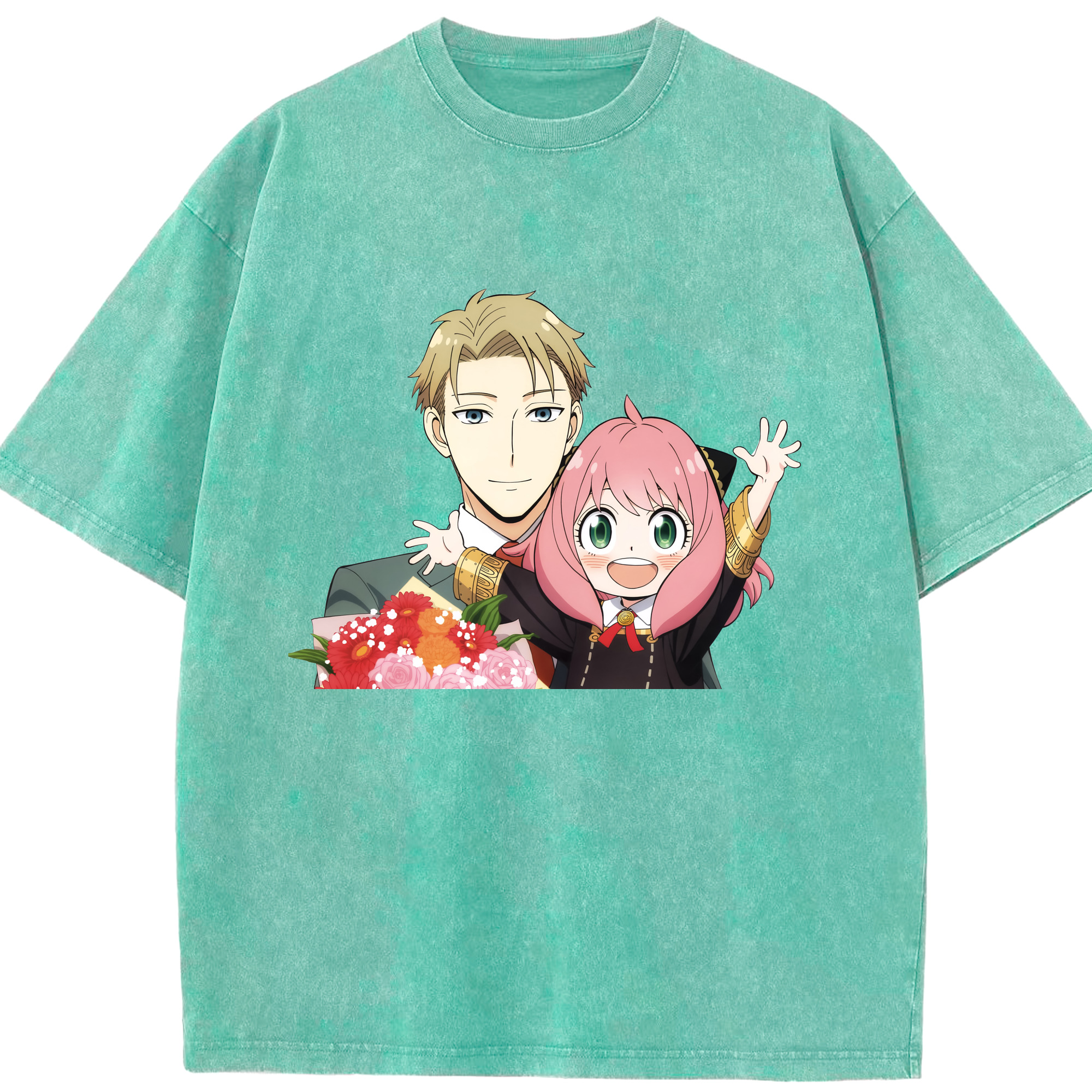 （画像用） SPY×FAMILY间谍家家酒 綿100% ヴィンテージ風 半袖Tシャツ（フロントプリント）